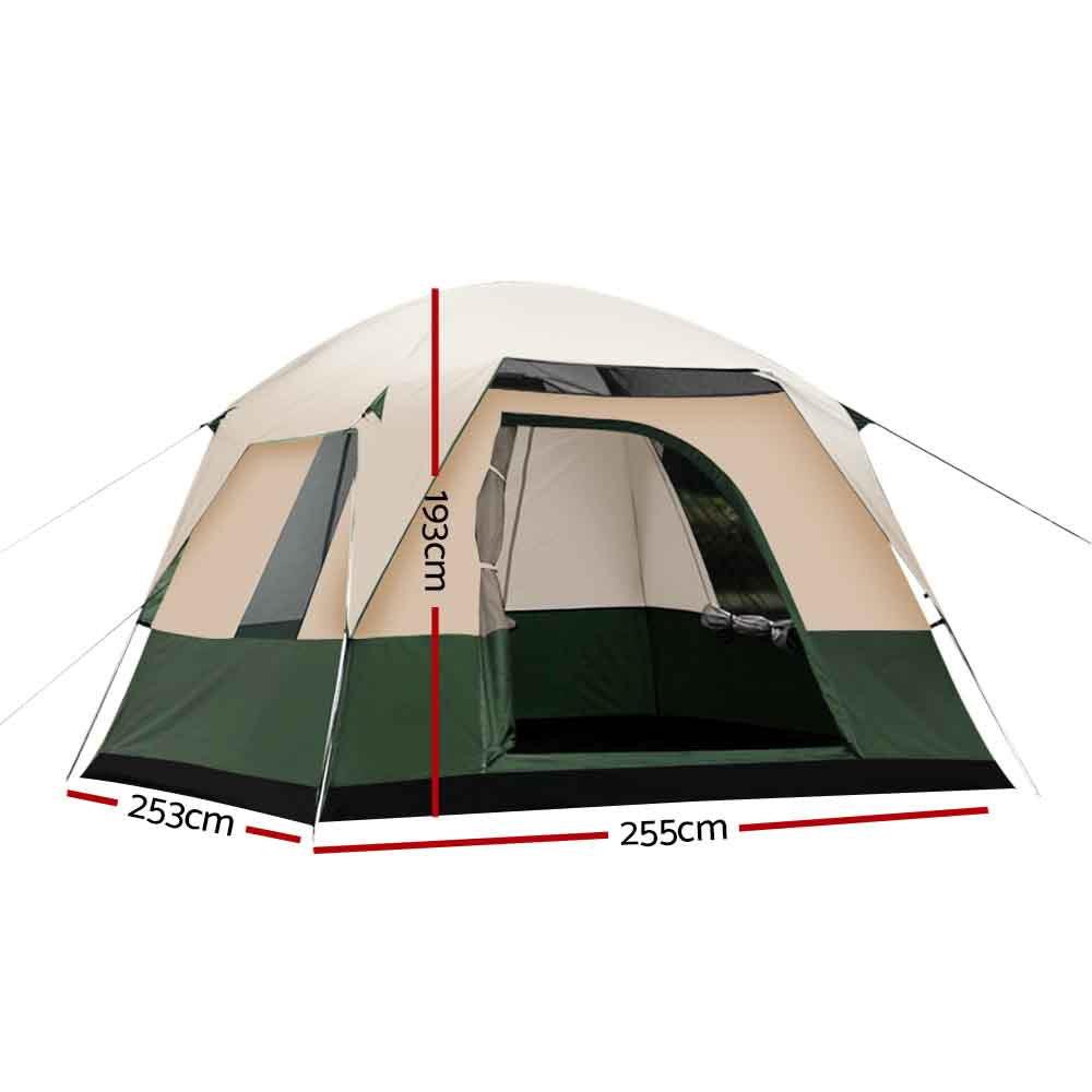 Weisshorn Family Camping Tent 4 Person Hiking Beach Tents Green.