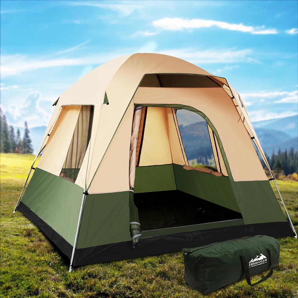 Weisshorn Family Camping Tent 4 Person Hiking Beach Tents Green.