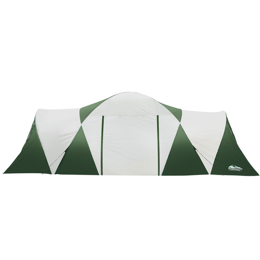 Weisshorn Family Camping Tent 12 Person Hiking Beach Tents (3 Rooms) Green.
