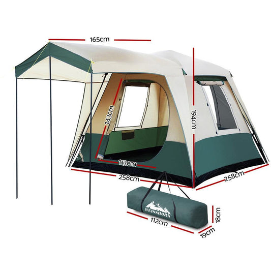 Weisshorn Instant Up Camping Tent 4 Person Pop up Tents Family Hiking Dome Camp.