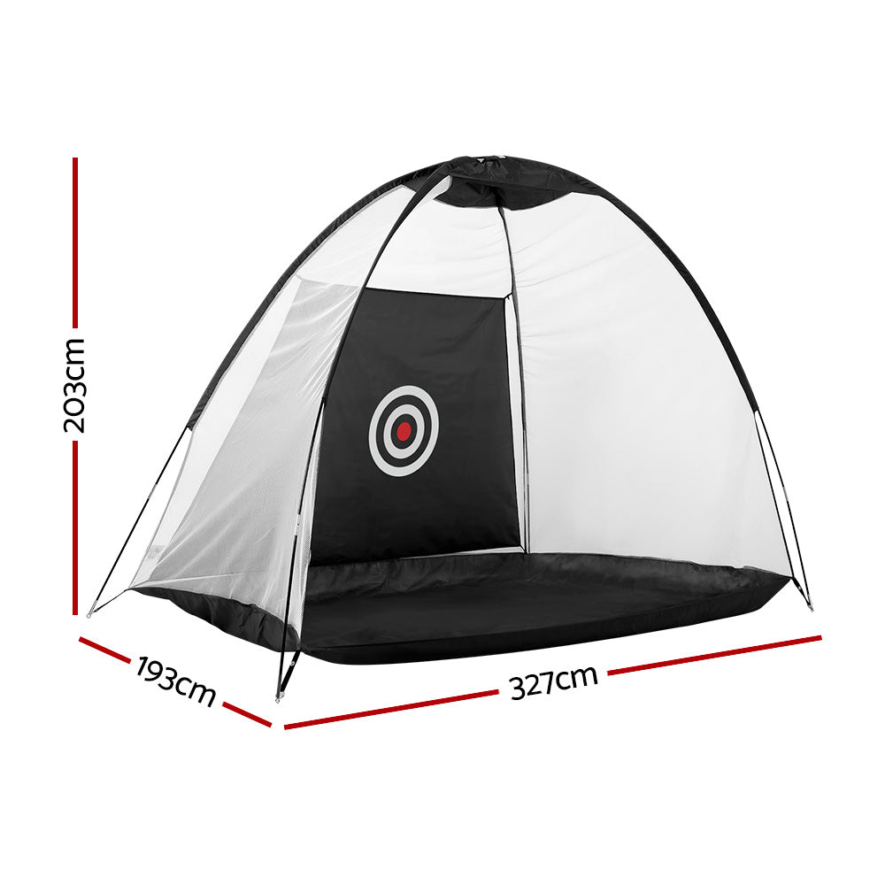 Everfit 3M Golf Practice Net Portable Training Aid Driving Target Tent Black.