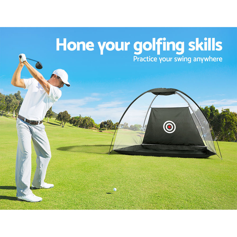Everfit 3M Golf Practice Net Portable Training Aid Driving Target Tent Black.