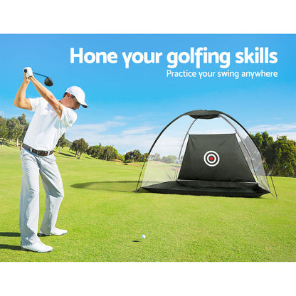 Everfit 3M Golf Practice Net Portable Training Aid Driving Target Tent Black.