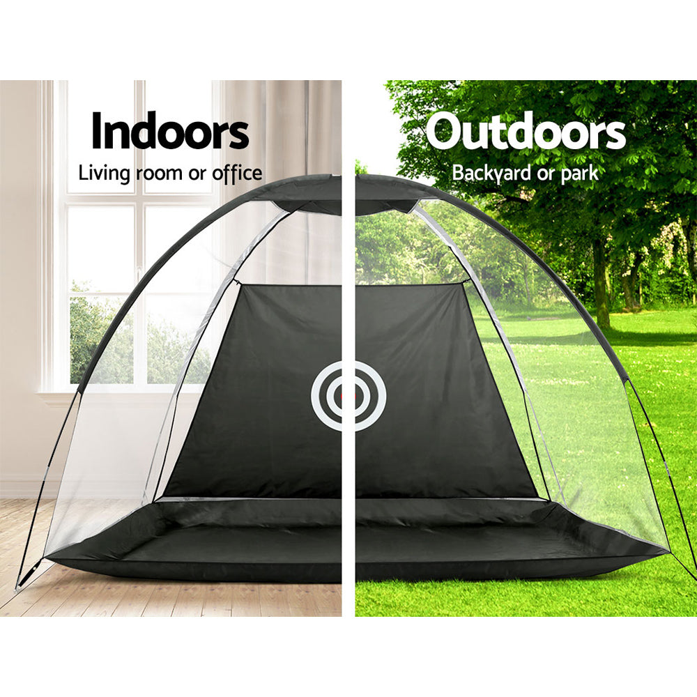 Everfit 3M Golf Practice Net Portable Training Aid Driving Target Tent Black.
