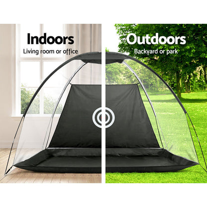 Everfit 3M Golf Practice Net Portable Training Aid Driving Target Tent Black.