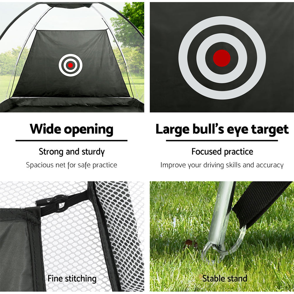 Everfit 3M Golf Practice Net Portable Training Aid Driving Target Tent Black.