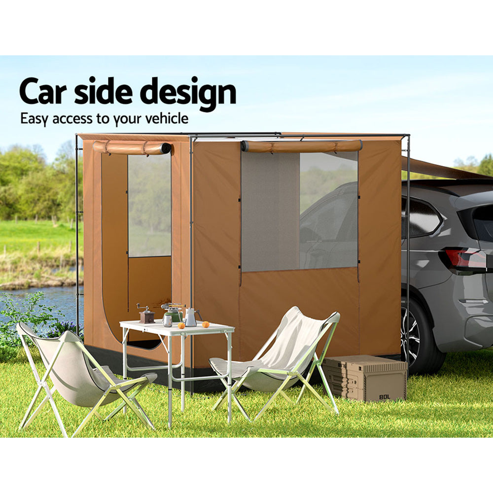 Weisshorn Camping Tent SUV Car Side Awning 2x2m Canopy Outdoor Portable 4WD.