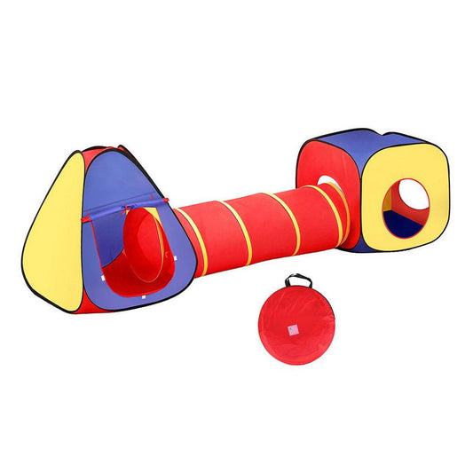 Keezi Kids Playhouse Play Tent Pop Up Teepee Castle Crawl Tunnel Outdoor Indoor Toys Children Gift.