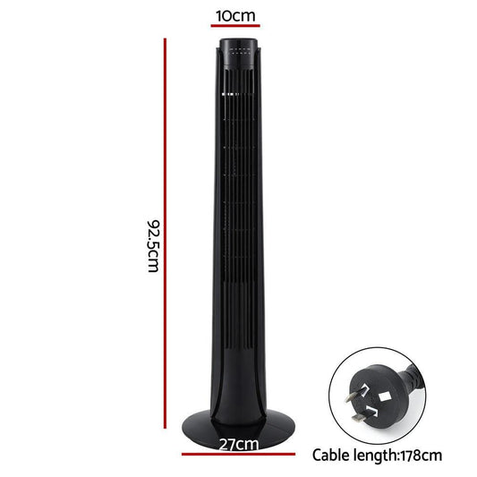 Devanti Tower Fan Oscillating 3 Speeds with Remote 93cm.