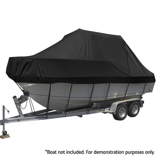Seamanship Boat Cover 19-21ft Trailerable Jumbo Marine Grade Heavy Duty Black.