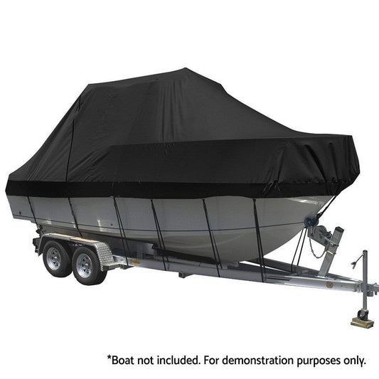 Seamanship Boat Cover 19-21ft Trailerable Jumbo Marine Grade Heavy Duty Black.