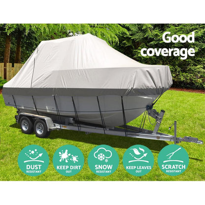 Seamanship Boat Cover 25-27ft Trailerable Jumbo Marine 600D Heavy Duty Grey.