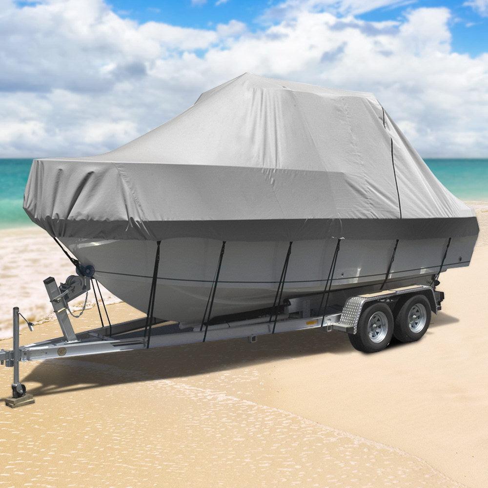 Seamanship Boat Cover 25-27ft Trailerable Jumbo Marine 600D Heavy Duty Grey.