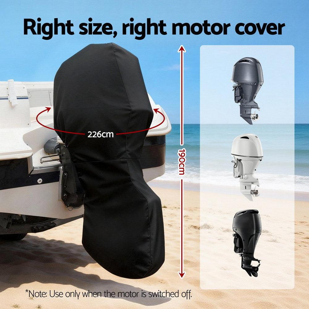 Seamanship Full Outboard Boat Motor Engine Cover Dust Rain Protection 100hp -150hp 600D Black.