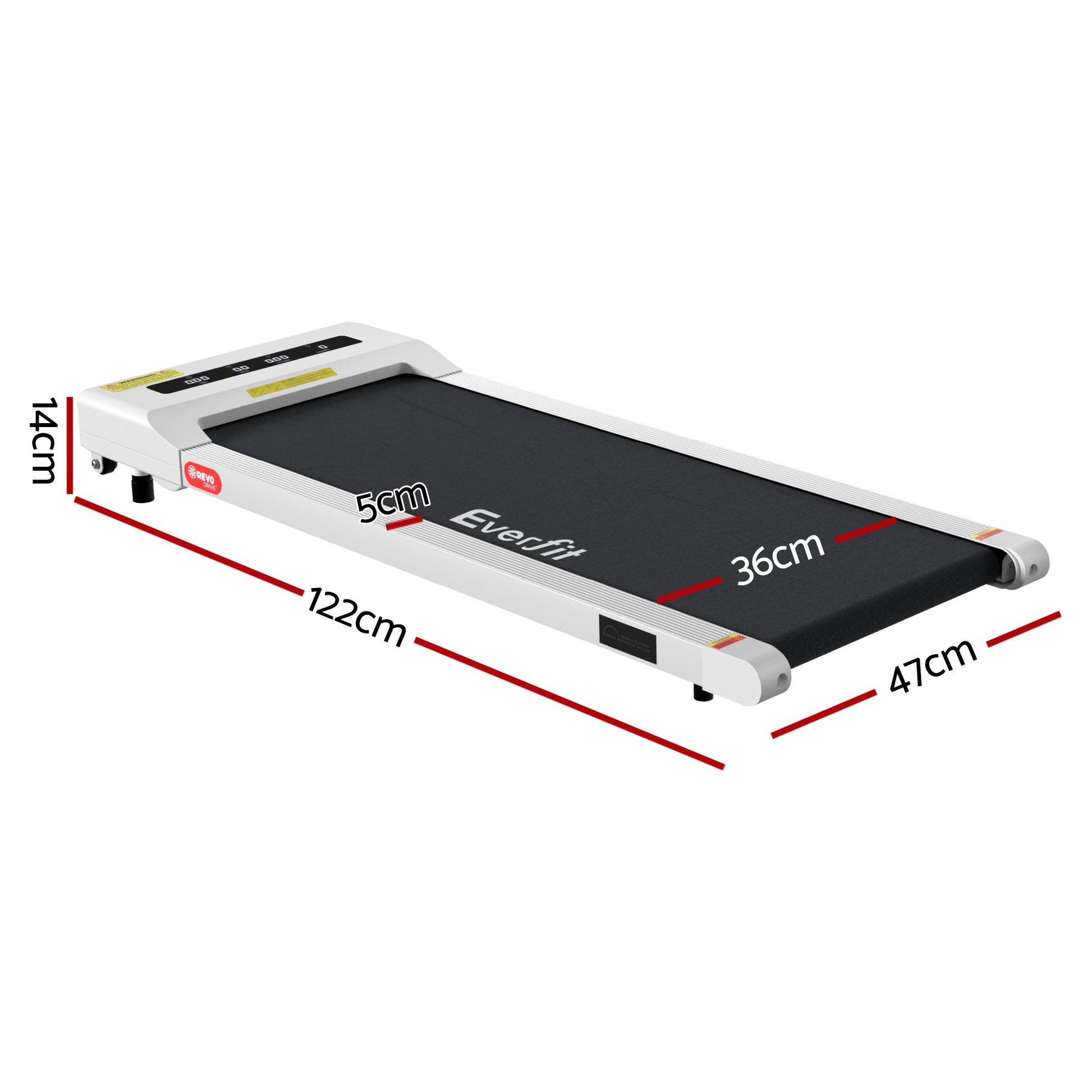 Everfit Treadmill Electric Walking Pad Under Desk Home Gym Fitness 360mm White.