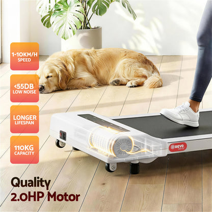 Everfit Treadmill Electric Walking Pad Under Desk Home Gym Fitness 360mm White.