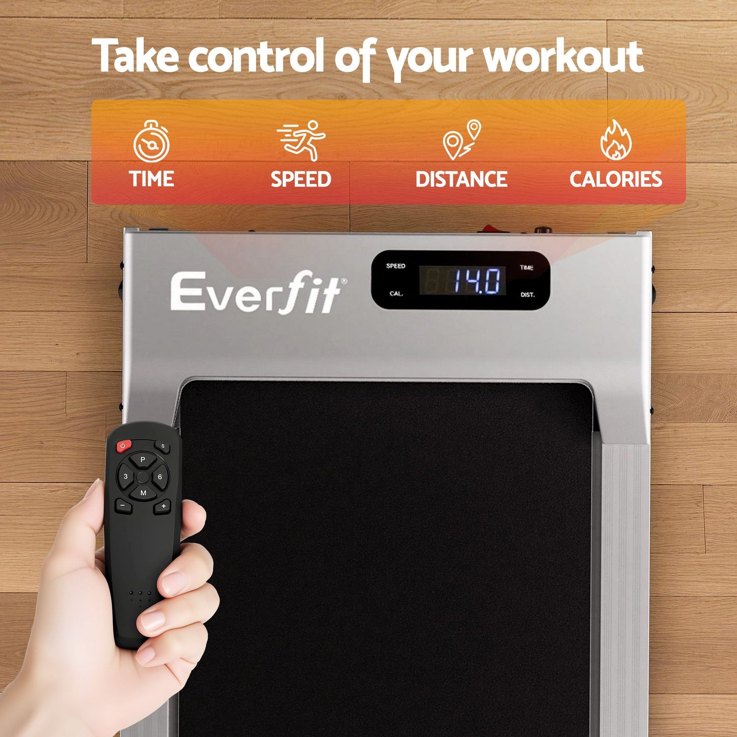 Everfit 3 in 1 Walking Pad Treadmill 12% Incline Under Desk Treadmills for Home Gym With 38cm Wide Belt Silver