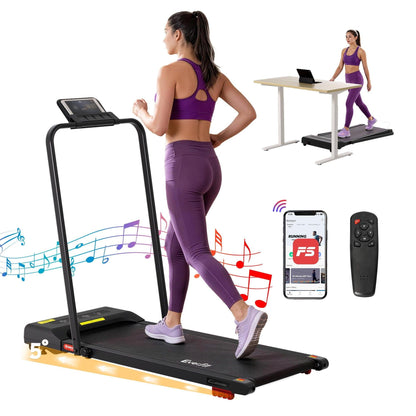 Everfit Treadmill Electric Walking Pad Incline Under Desk 380mm Black.