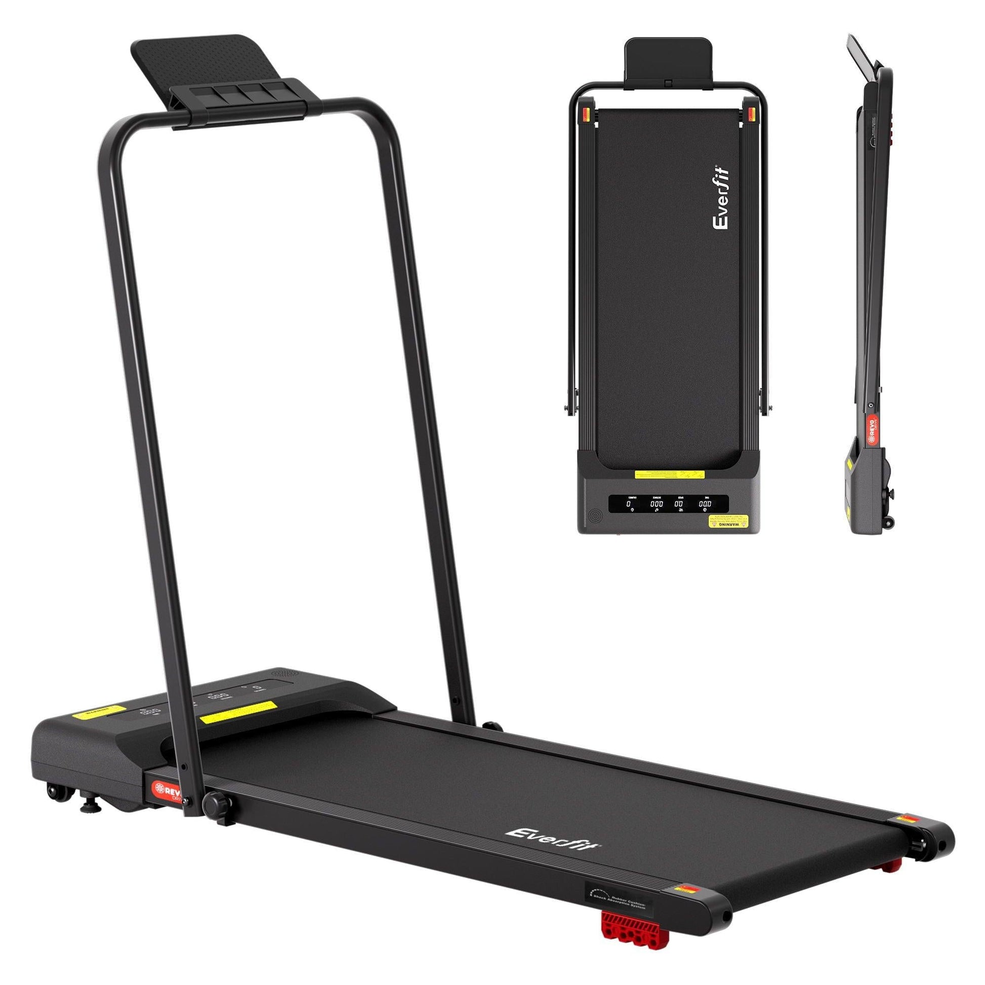Everfit Treadmill Electric Walking Pad Incline Under Desk 380mm Black.