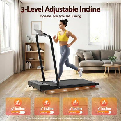 Everfit Treadmill Electric Walking Pad Incline Under Desk 380mm Black.