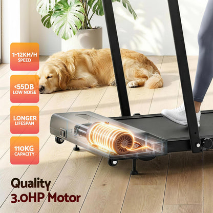 Everfit Treadmill Electric Walking Pad Incline Under Desk 380mm Black.