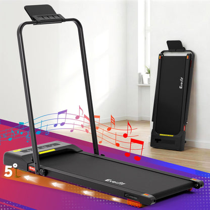 Everfit Treadmill Electric Walking Pad Incline Under Desk 380mm Black.