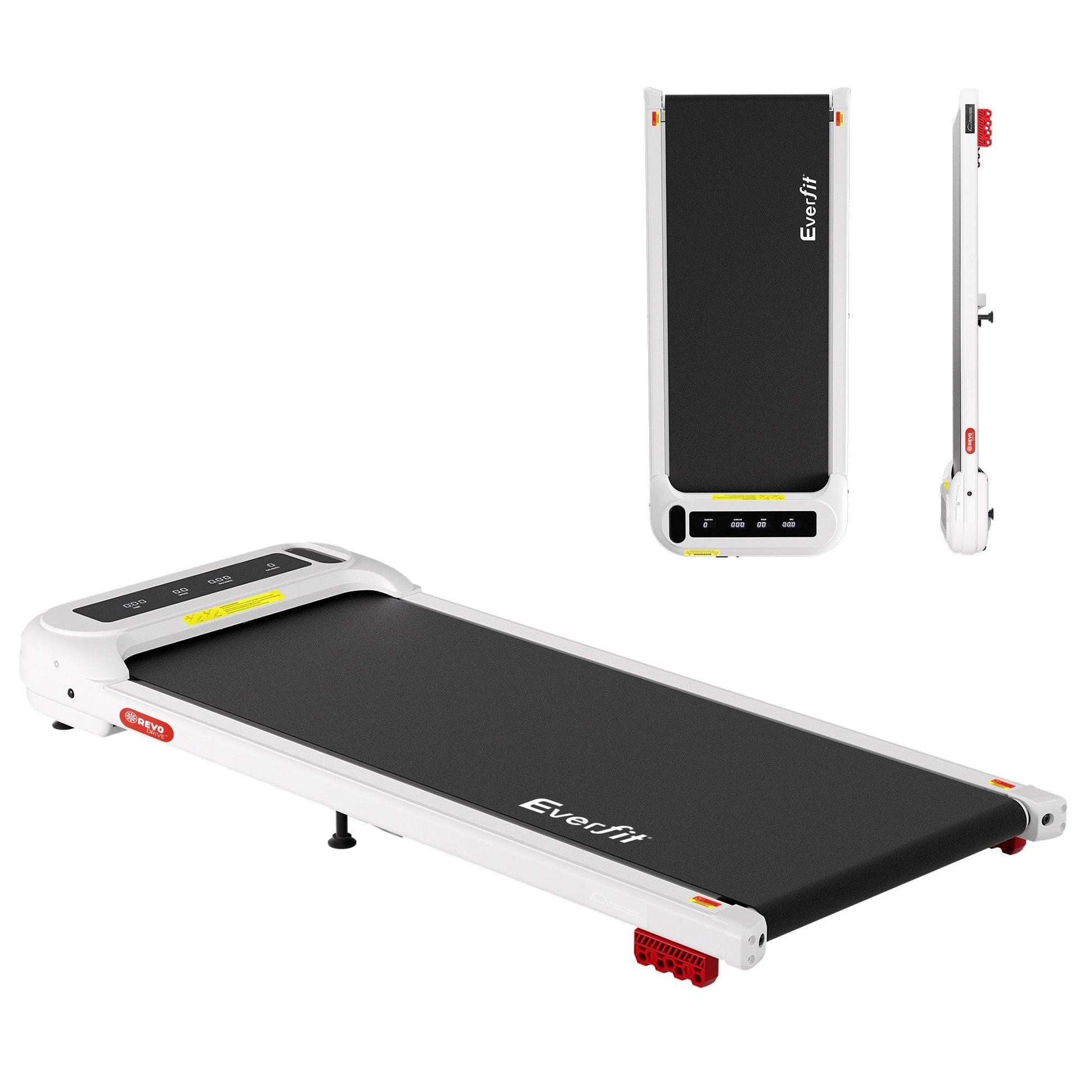 Everfit Treadmill Electric Walking Pad with Incline Under Desk Home Gym White.