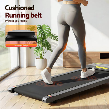 Everfit Treadmill Electric Walking Pad Under Desk Home Gym Fitness 400mm Grey.
