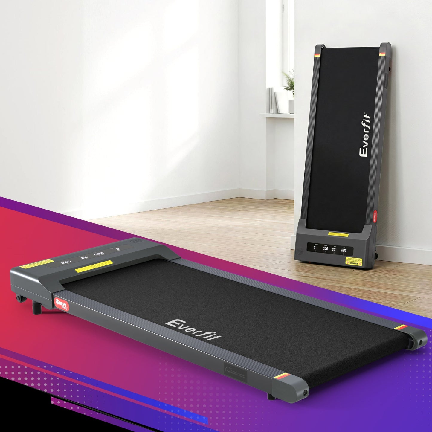 Everfit Treadmill Electric Walking Pad Under Desk Home Gym Fitness 400mm Grey.