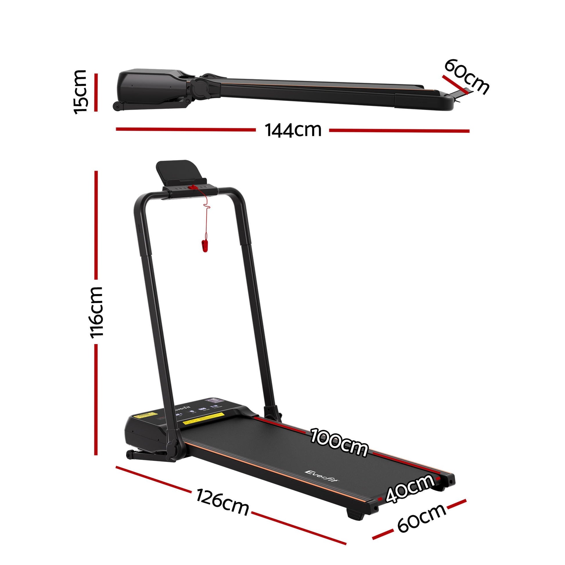 Everfit 3 in 1 Walking Pad Treadmill 20% Auto Incline Under Desk Foldable Treadmills for Home With 40cm Wide Belt.