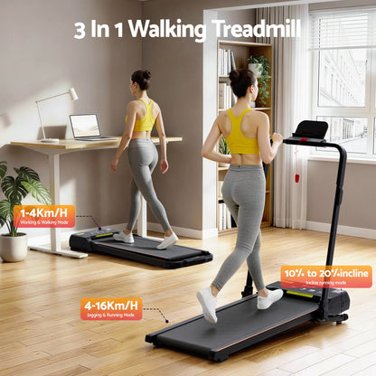 Everfit 3 in 1 Walking Pad Treadmill 20% Auto Incline Under Desk Foldable Treadmills for Home With 40cm Wide Belt.