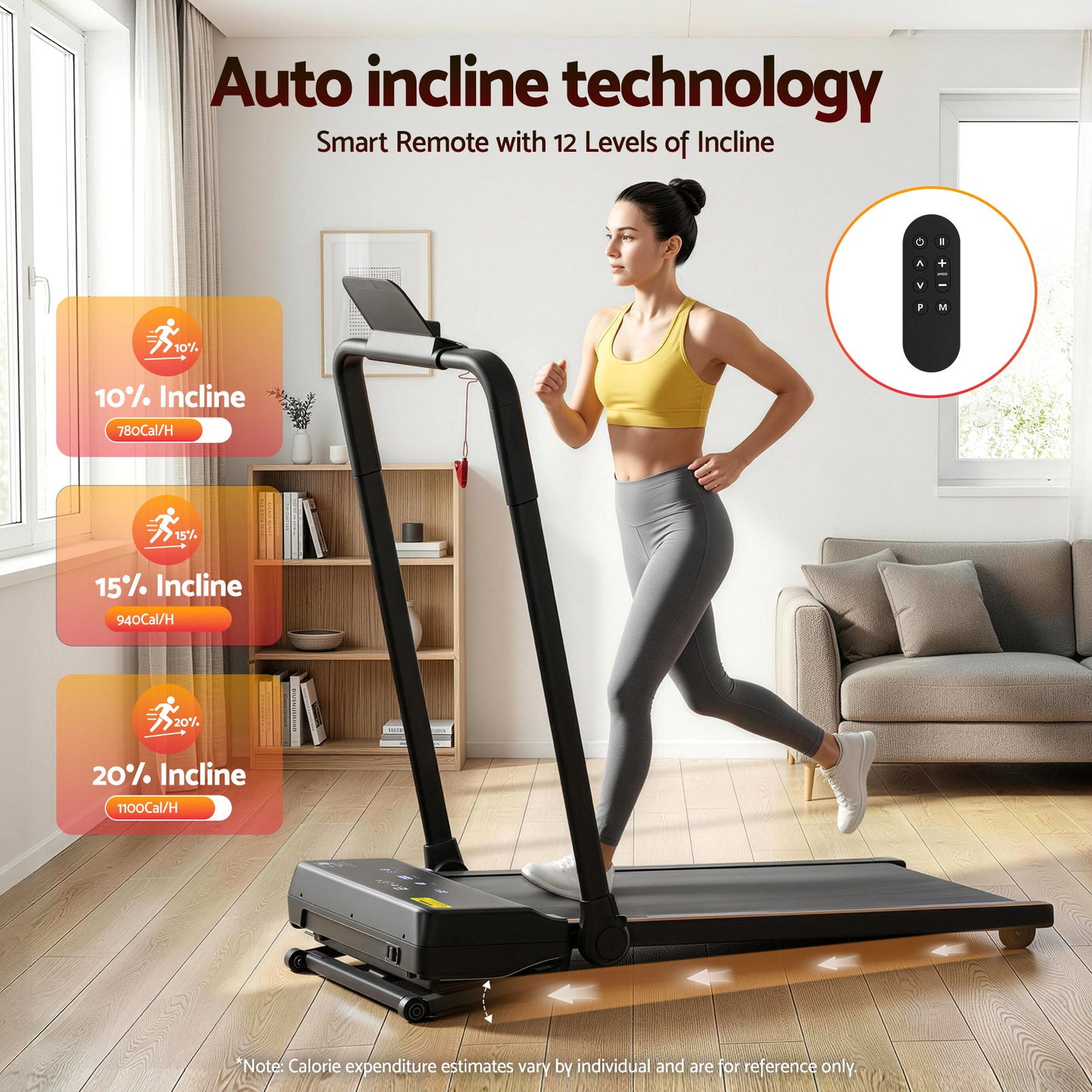 Everfit 3 in 1 Walking Pad Treadmill 20% Auto Incline Under Desk Foldable Treadmills for Home With 40cm Wide Belt.