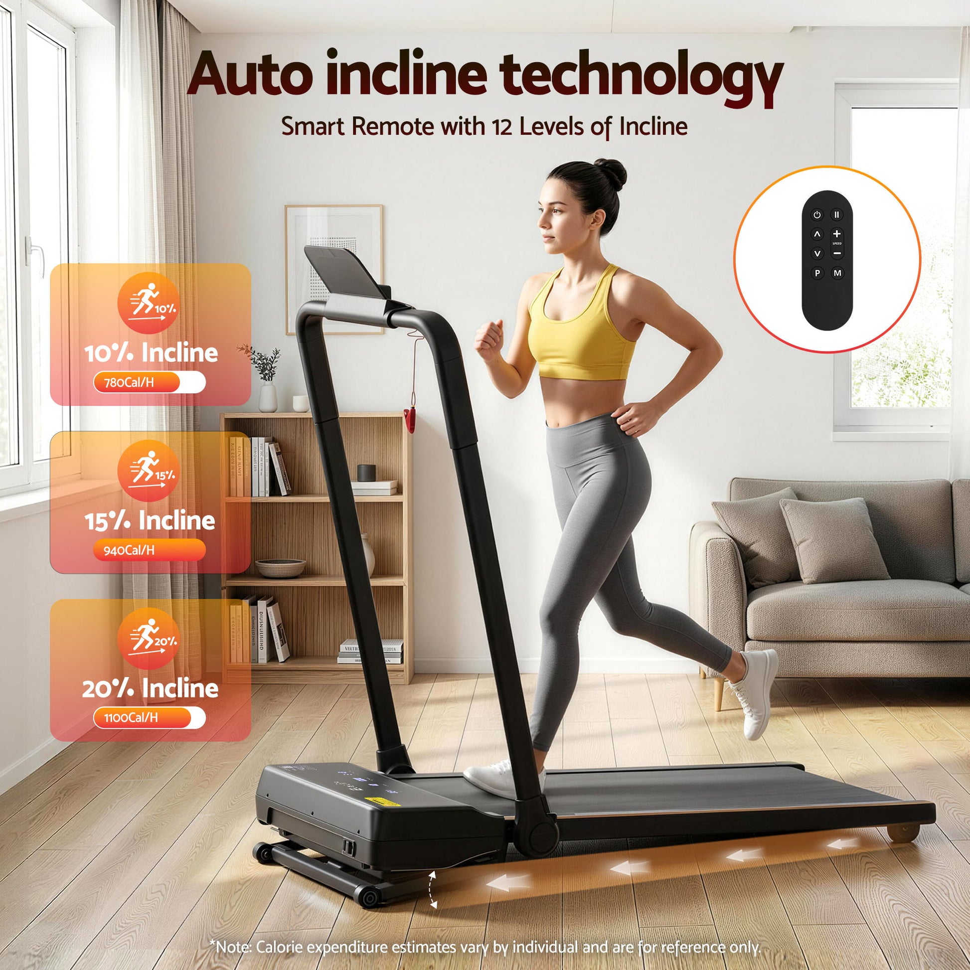 Everfit 3 in 1 Walking Pad Treadmill 20% Auto Incline Under Desk Foldable Treadmills for Home With 40cm Wide Belt.