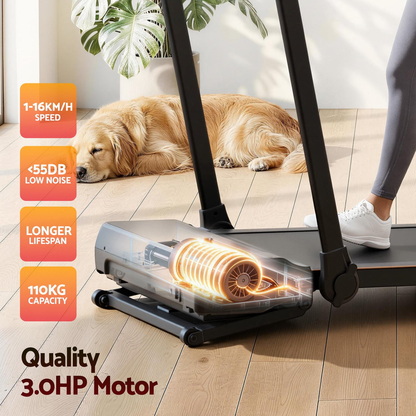 Everfit 3 in 1 Walking Pad Treadmill 20% Auto Incline Under Desk Foldable Treadmills for Home With 40cm Wide Belt.