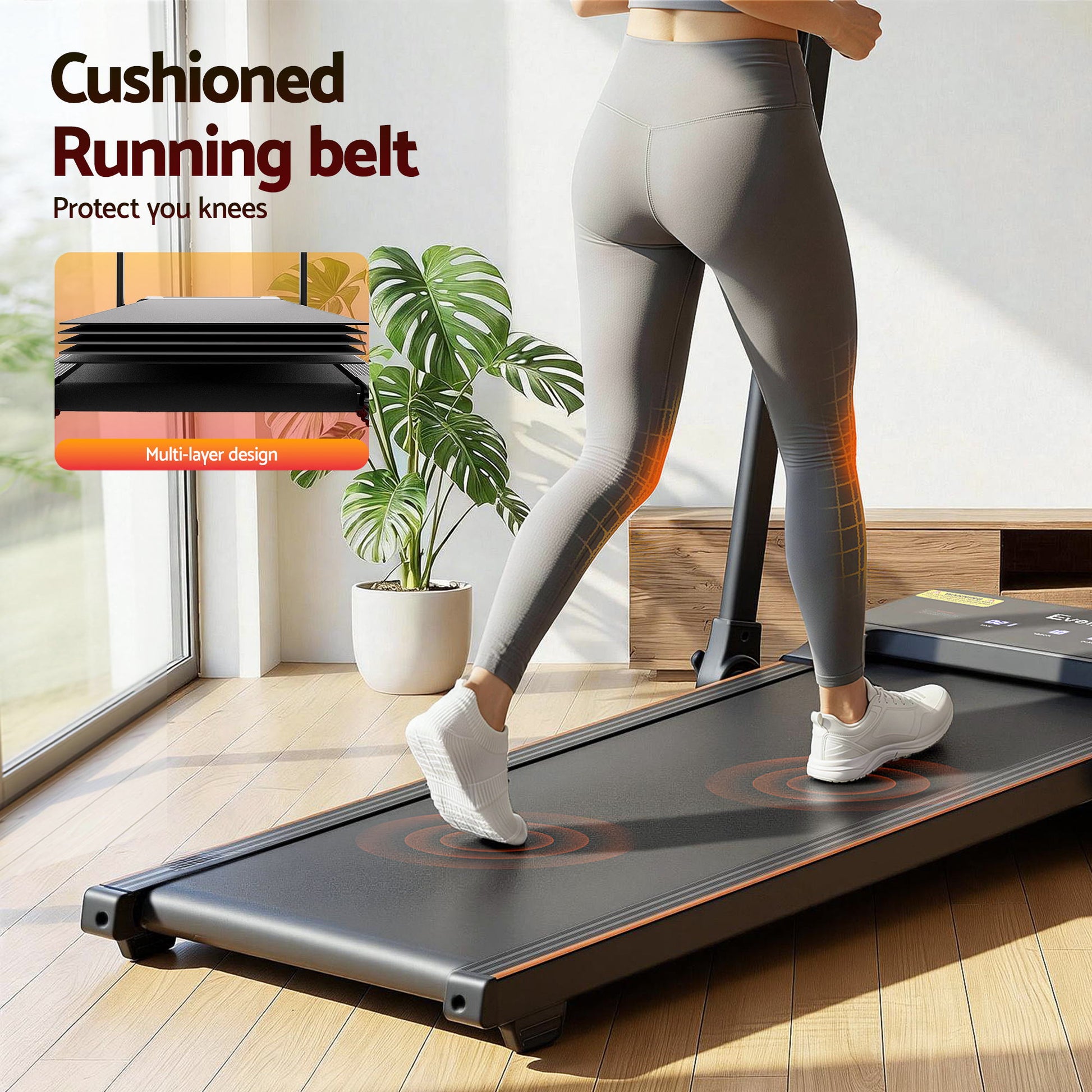 Everfit 3 in 1 Walking Pad Treadmill 20% Auto Incline Under Desk Foldable Treadmills for Home With 40cm Wide Belt.