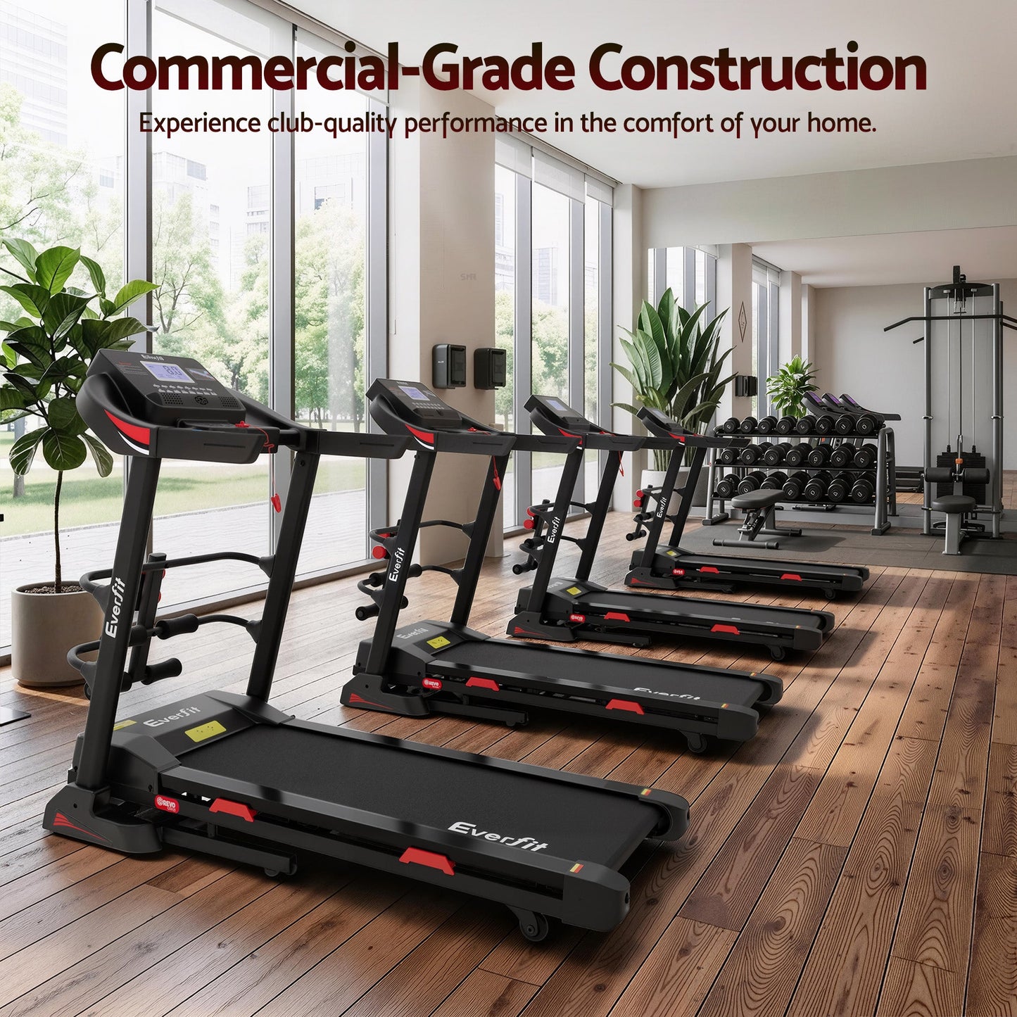 Everfit Treadmill Electric Home Gym Fitness Exercise Machine w/ Sit Up Bar 450mm.