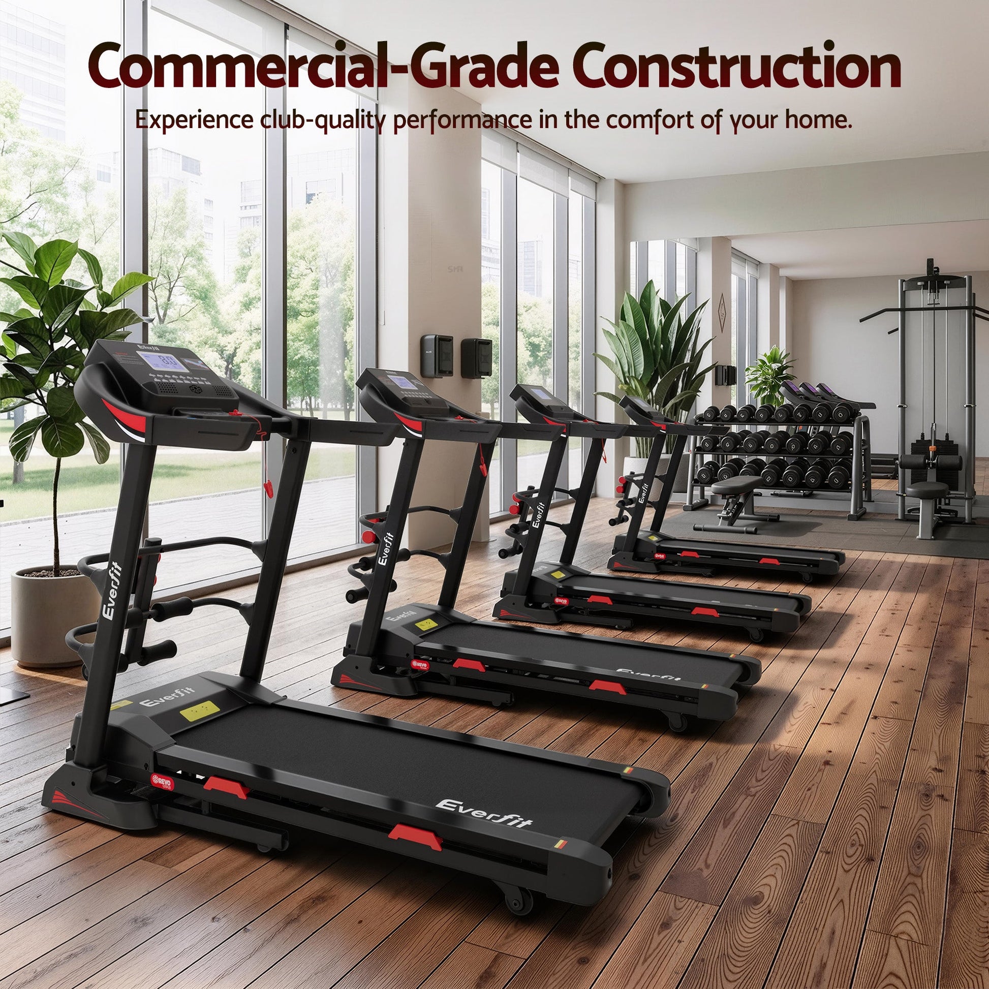 Everfit Treadmill Electric Home Gym Fitness Exercise Machine w/ Sit Up Bar 450mm.