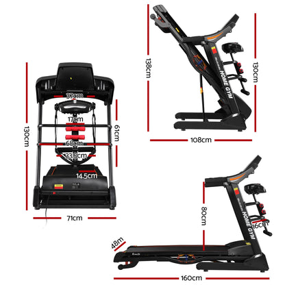 Everfit Treadmill Electric Home Gym Fitness Exercise Machine w/ Massager 480mm.
