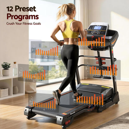 Everfit Treadmill Electric Home Gym Fitness Exercise Machine w/ Massager 480mm.