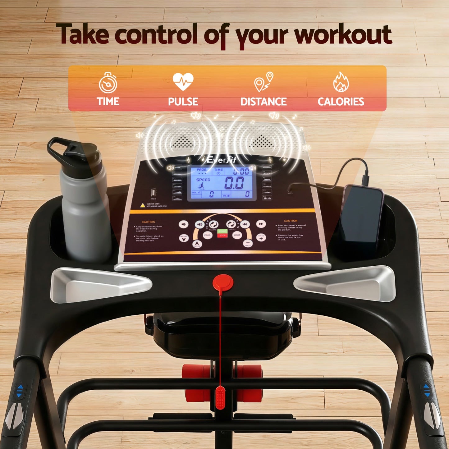 Everfit Treadmill Electric Home Gym Fitness Exercise Machine w/ Massager 480mm.