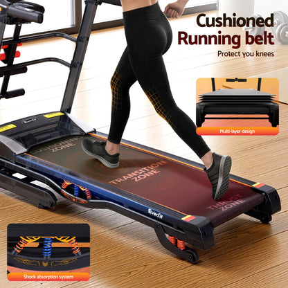 Everfit Treadmill Electric Home Gym Fitness Exercise Machine w/ Massager 480mm.