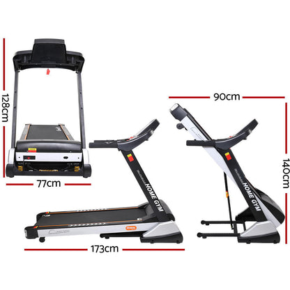 Everfit Treadmill Electric Auto Incline Spring Home Gym Fitness Exercise 480mm.