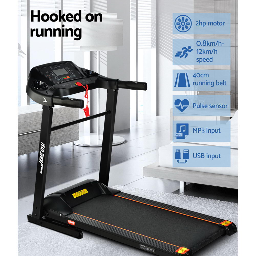 Everfit Treadmill Electric Home Gym Fitness Exercise Machine Foldable 400mm.