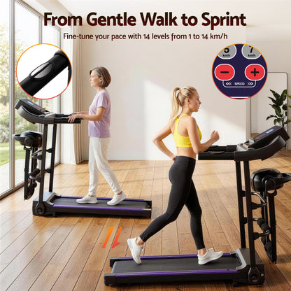 Everfit Treadmill Electric Home Gym Fitness Exercise Machine w/ Massager 400mm.