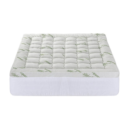 Giselle Bedding 1500GSM Pillowtop Mattress Topper Bamboo Mattress Pad for Back Pain Relief Washable 11cm Thick Bed Cover with 45cm Deep Pocket King
