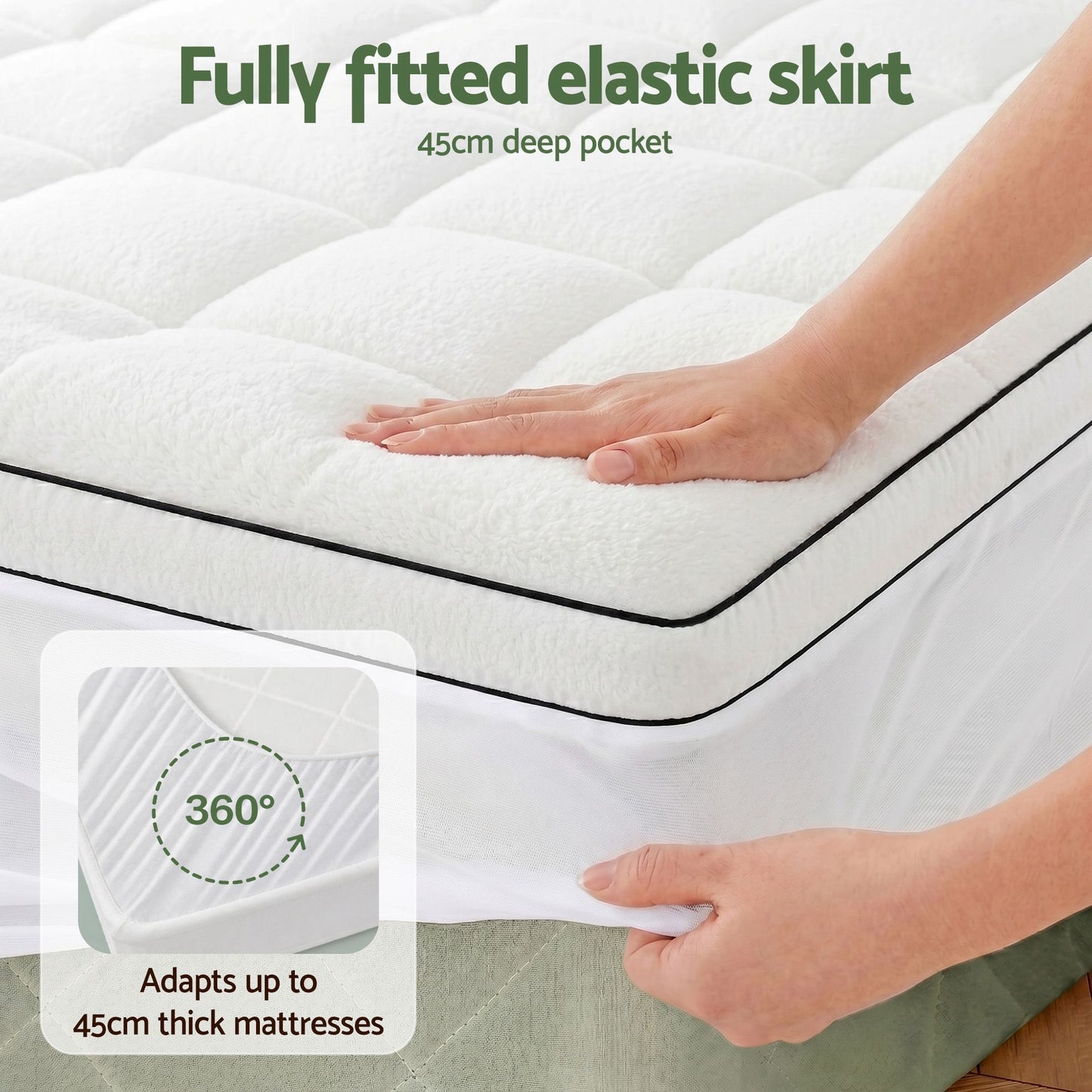 Giselle Bedding King Mattress Topper 5cm Coral Fleece
