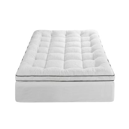 Giselle Bedding King Single Mattress Topper 5cm Coral Fleece