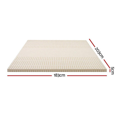 Giselle Bedding Latex Mattress Topper, 5cm Thick Cooling Bed Pad for Side Sleepers Pain Relief, 7 Zone Foldable Mat with Washable Cover for Guest Room Bedroom King.
