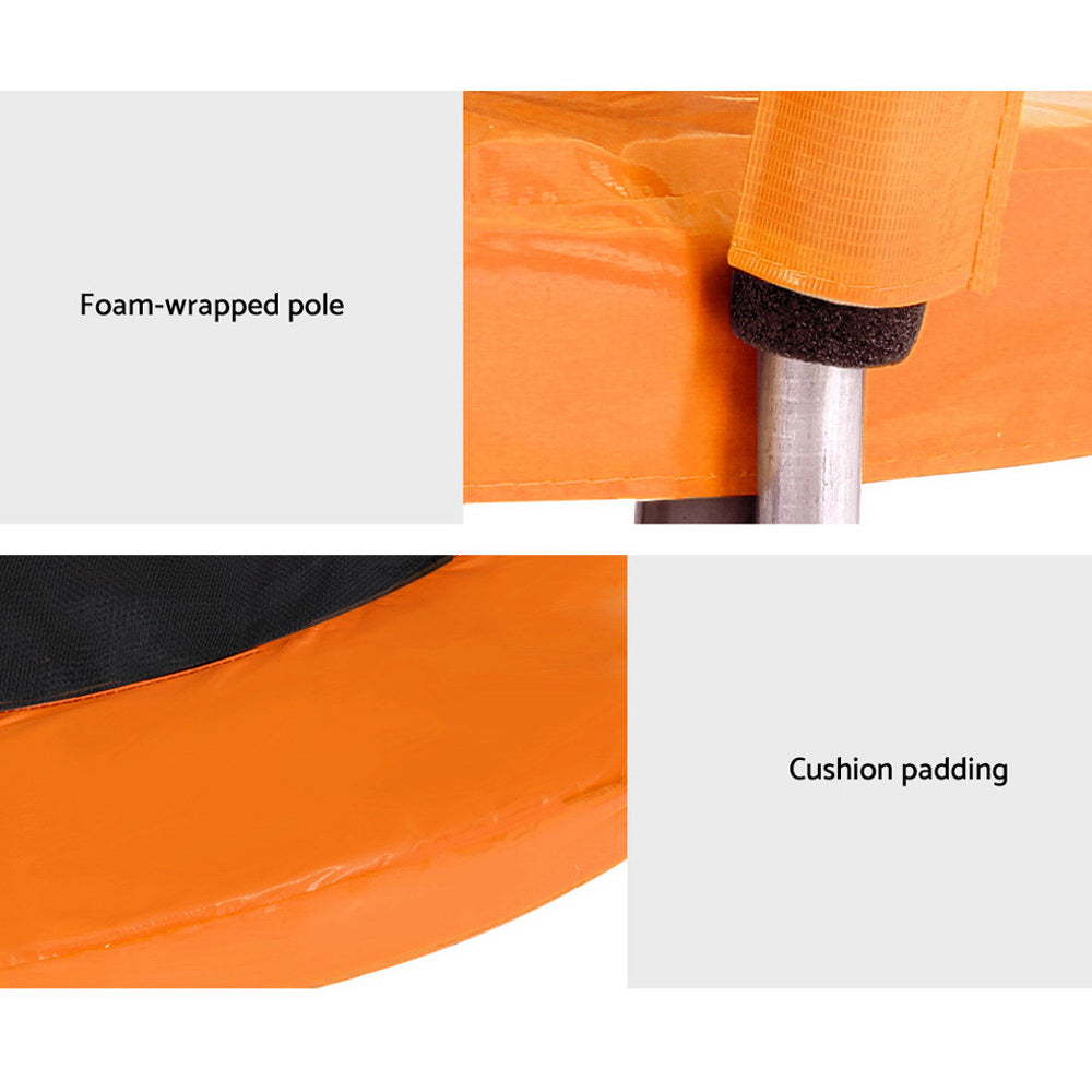 Everfit 6FT Trampoline for Kids w/ Ladder Trampoline Enclosure Safety Net Rebounder Orange.