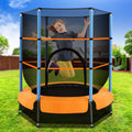 Everfit 4.5FT Trampoline for Kids Trampoline w/ Enclosure Safety Net Rebounder Gift Orange.